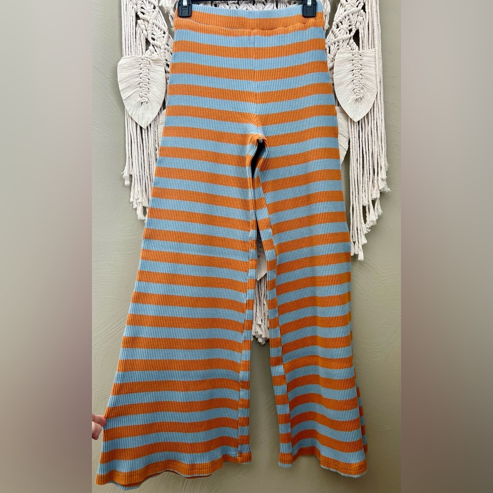 Striped Wide Leg Crop Pants